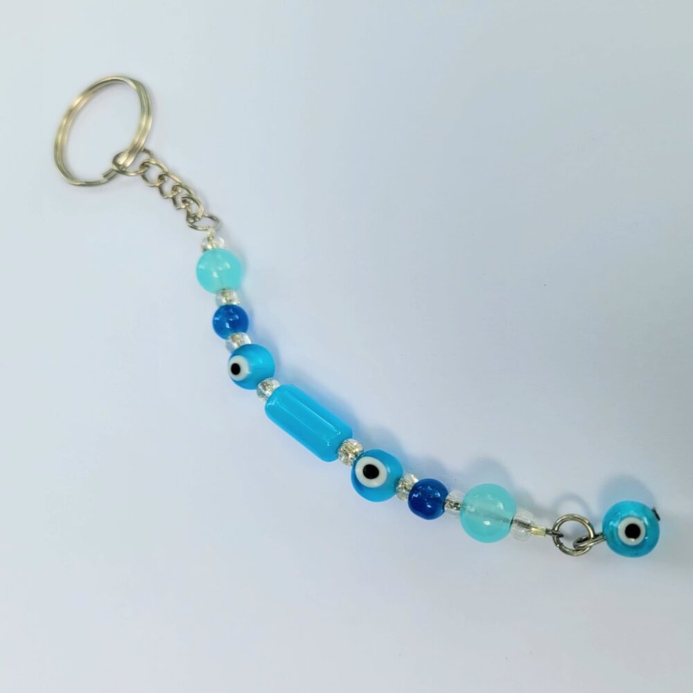 Blue Evil Eye Keychain - Handmade - Picture 2 of 9